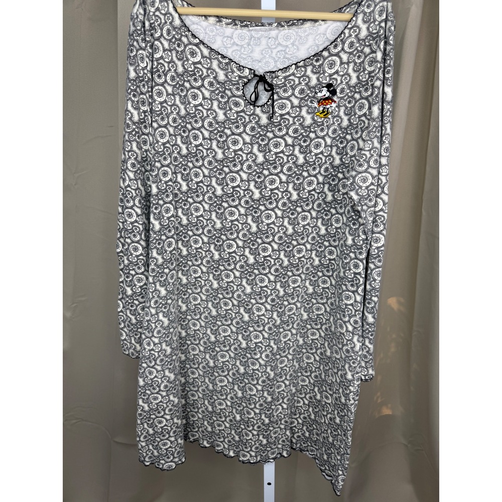 Walt Disney World Minnie Mouse A-Line Dress Y2K‎ Black White Long Sleeve